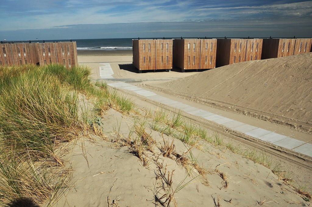 Benelux - plážové domky, Hoek van Holland, u Haagu, NL 