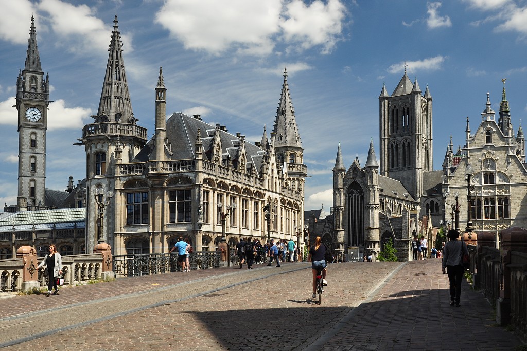 Benelux - kostel sv. Mikuláše na ulici Sint-Michielshelling, Gent 