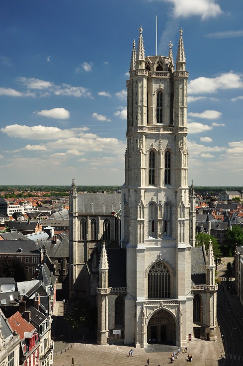 Benelux - Katedrála sv. Bavona, ze zvonice Belfort, Gent 