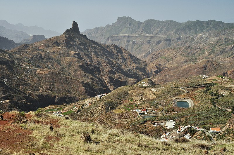 z vyhlídky Mirador de Degollada Becerra na západ 