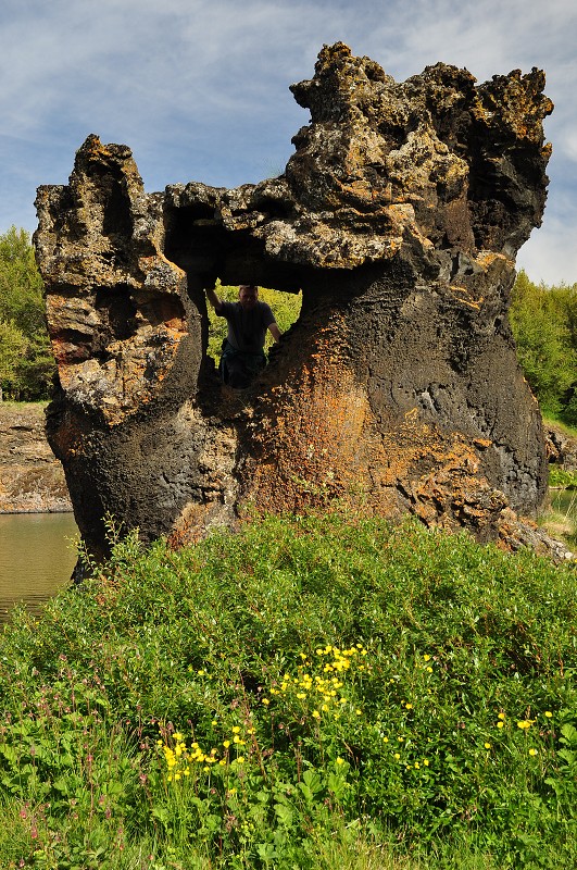 Island 2011 - klasary=lávové sloupy, Höfði, jezero Mývatn 