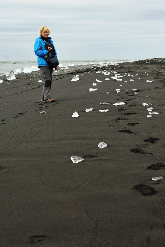 Island 2011 - pláž poblíž Jökulsarlón, Vatnajökull 