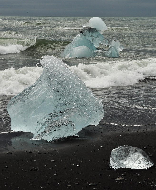 Island 2011 - pláž poblíž Jökulsarlón, Vatnajökull 
