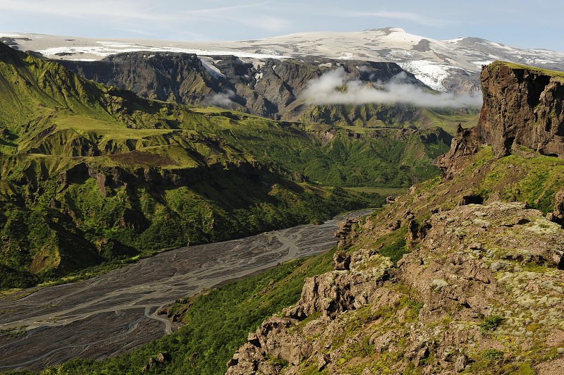Island 2011 - Þórsmörk-ř. Krossá+Eyjafjallajökull z Tindfjöll 