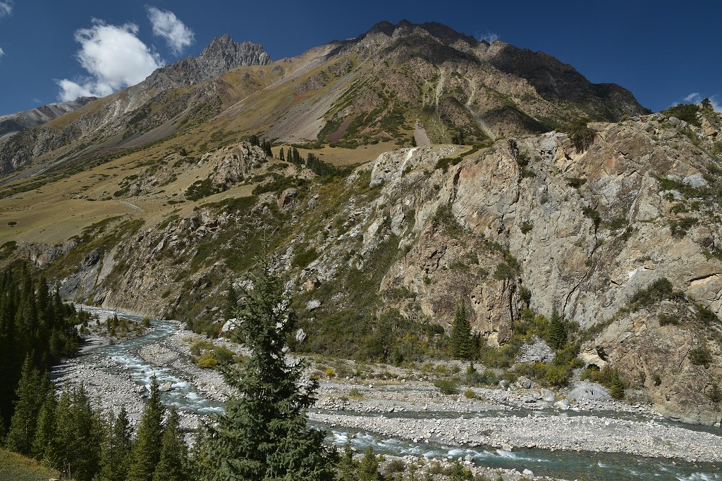 Kyrgyzstán - údolím ř. Barskoon, již. břeh Issyk-kulu 