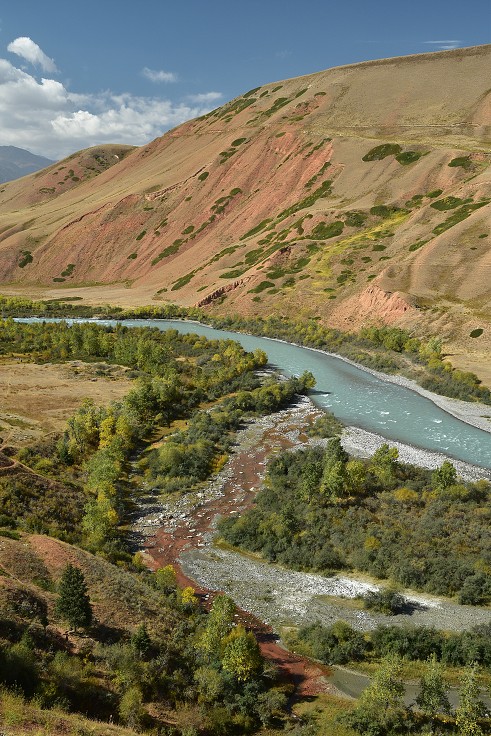 Kyrgyzstán - ř. Malý Naryn poblíž městečka Eki-Narynu 