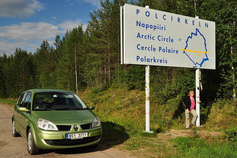 Laponsko 2014 - polární kruh na Road 392, Švédsko 
