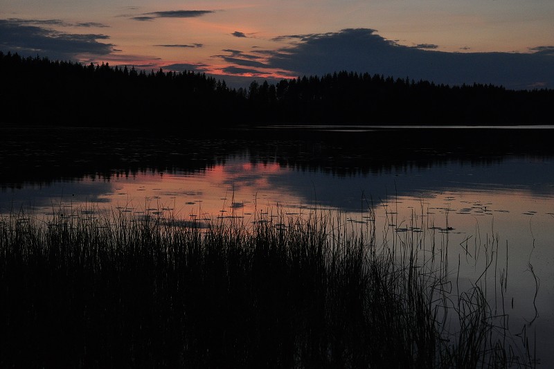 Laponsko 2014 - noc, jezerní oblast u Savonlinny, Finsko 