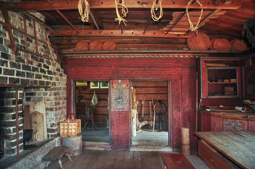 Skandinávie - skanzen Hembygsgård, Sollerön, jez. Siljan, Šv.