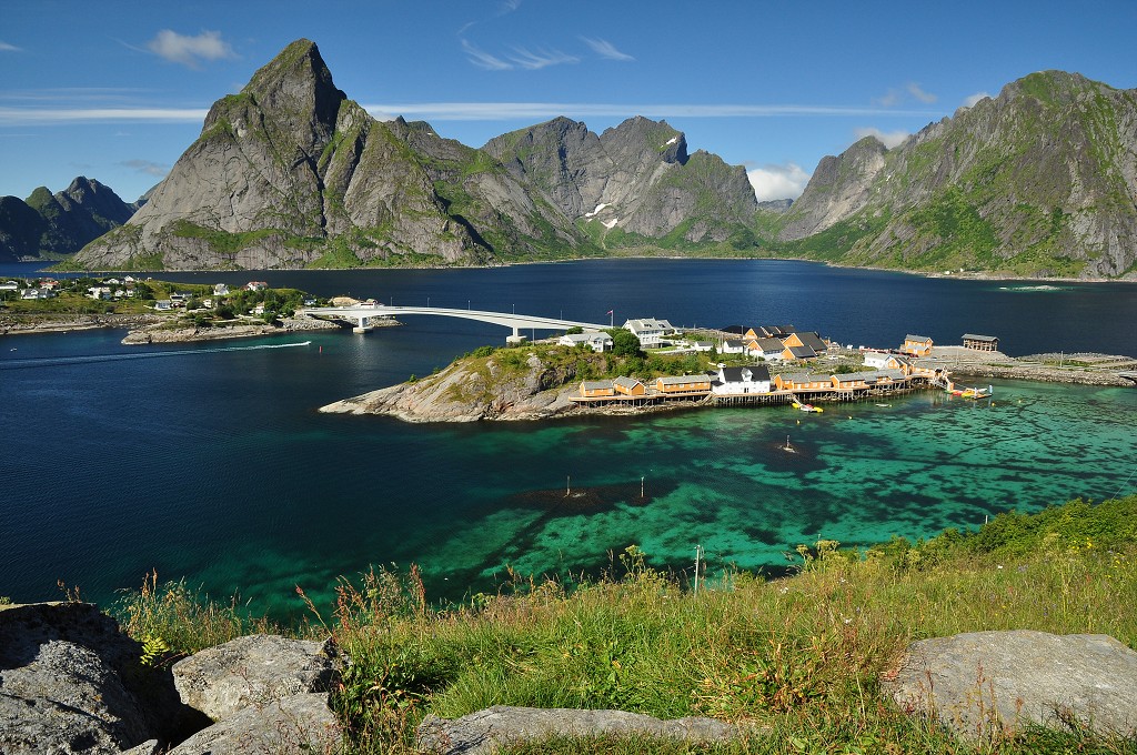 Skandinávie - Reinefjord, u Reine, ostrov Moskenesøya, Lofoty