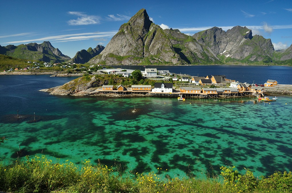 Skandinávie - Reinefjord, u Reine, ostrov Moskenesøya, Lofoty