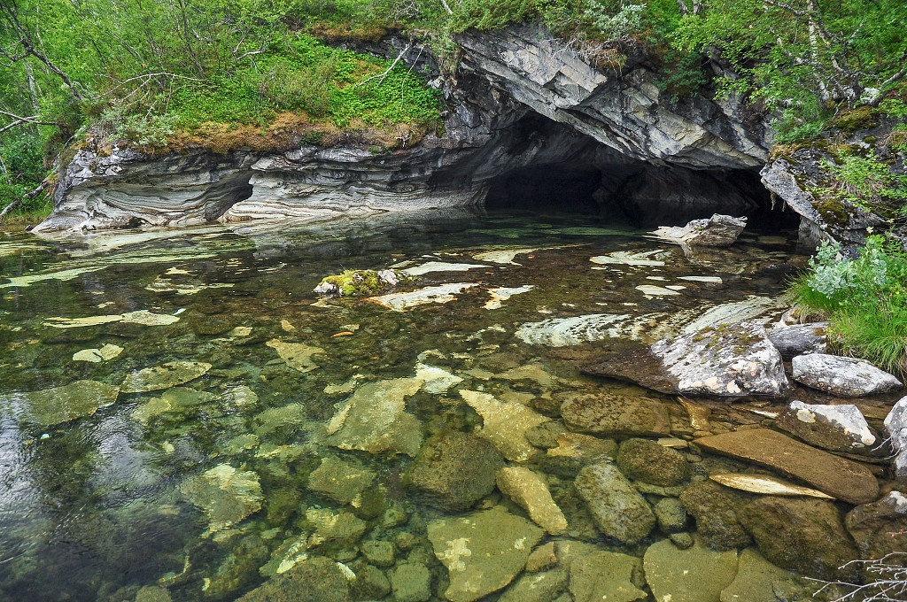 Skandinávie - vyvěračka pod jez. Glomdalsvatnet, Svartisen