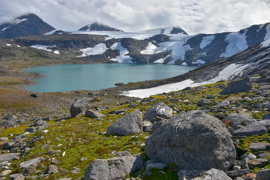 Skandinávie - j. Okstindtjonna+ led.Okstindbreen, Okstindan 