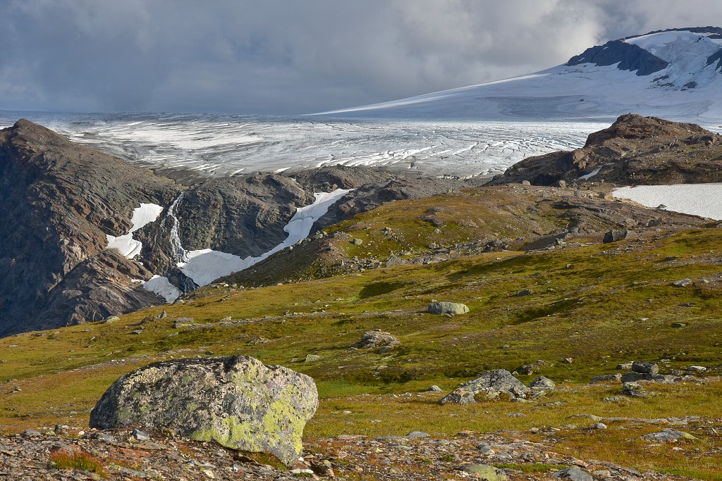 Skandinávie - ledovec Okstindbreen od západu 