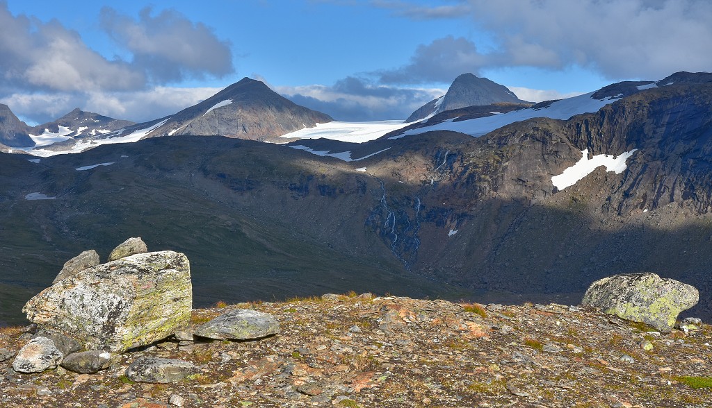 Skandinávie - ledovec Okstindbreen od západu 