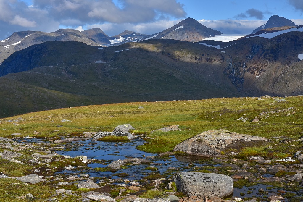 Skandinávie - ledovec Okstindbreen od západu 
