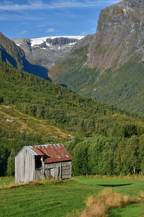 Skandinávie - Led.Fresvikbreen od Fresviku, Sognefj. 