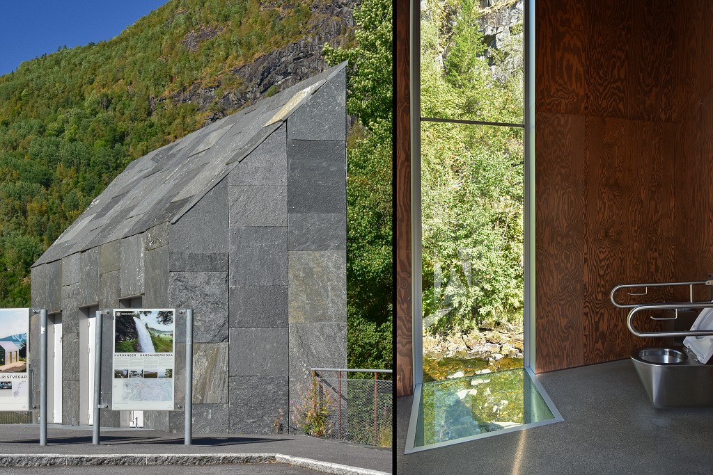 Skandinávie - toalety s výhledem, Skjervsfossen 