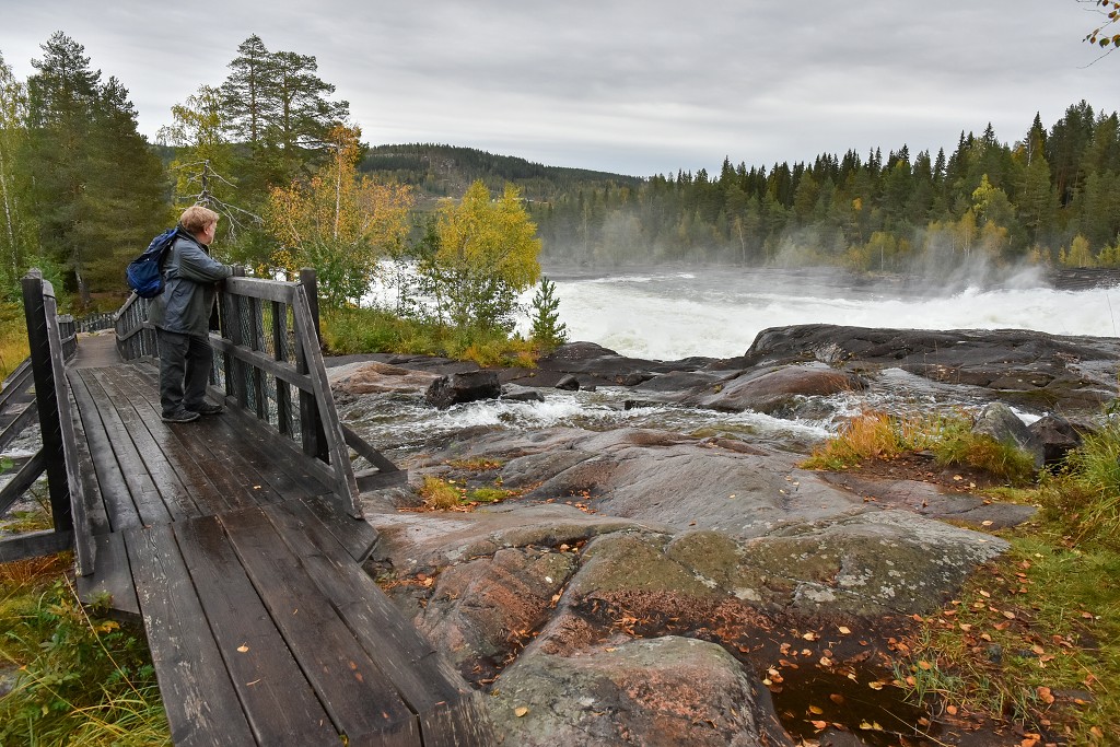 Peřeje Storforsen, na ř. Piteälven, u Vidselu