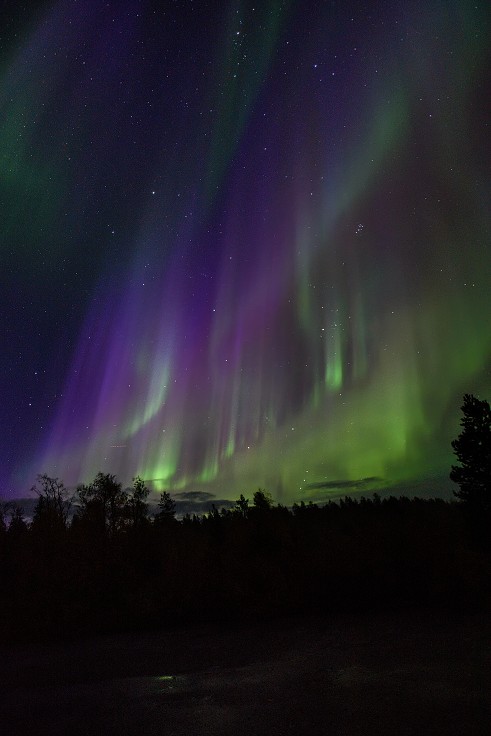 Polární záře, n.p. Pallas-Yllästunturi, Finsko