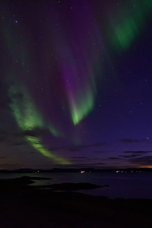 Polární záře, Porsangerfjord, Norsko