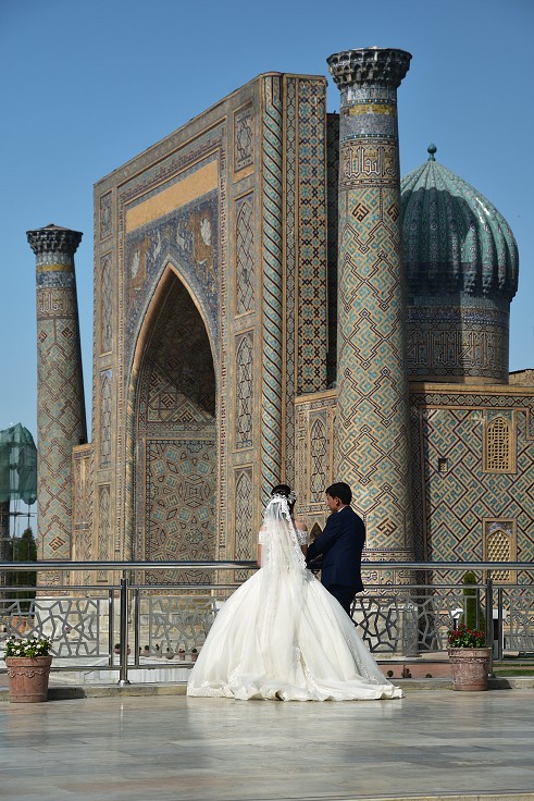 Almaty + Uzbekistán - svatba, Registán, Samarkand 