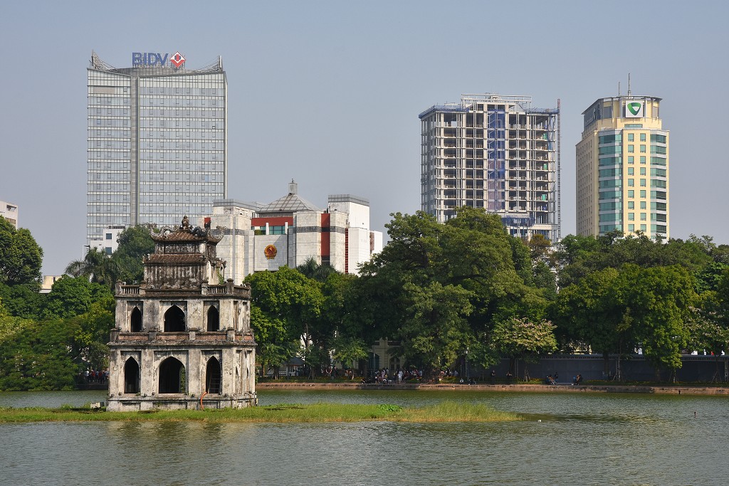 Vietnam - Hanoi, jezero Hoan Kiem, Želví věž - Thap R⁮ua