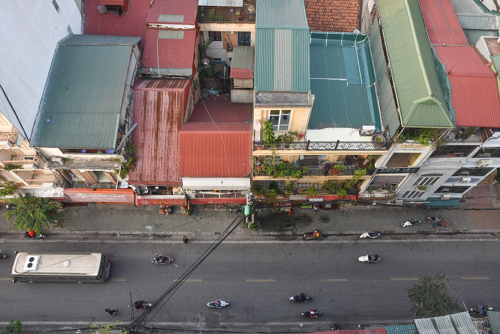 Vietnam - Hanoj z posledního patra hotelu 3B Premier