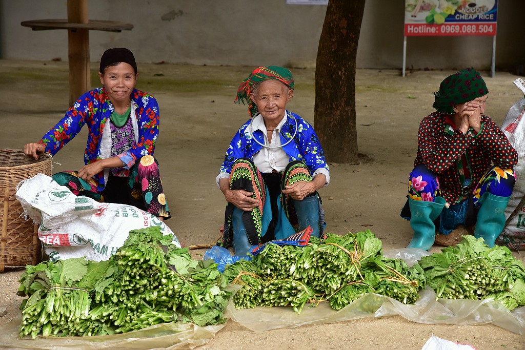 Vietnam - vesnický trh, u Tam Son